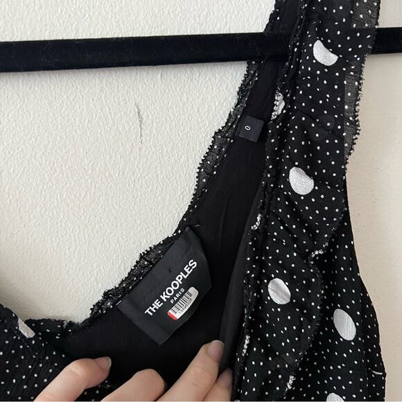 The Kooples Black Printed Sleeveless Polka Dot Dress - Picture 5 of 8